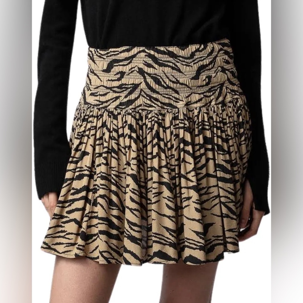 ZADIG & VOLTAIRE Jocky Tiger Mini Skirt Size 38